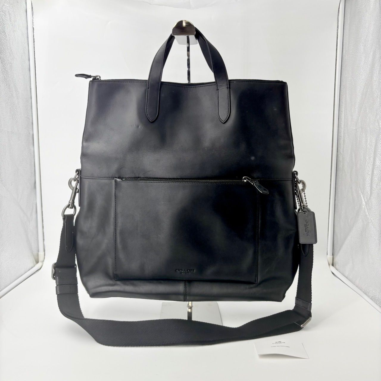 極美品 COACH 2WAY フォルド オーバー トートバッグ ヘリテージウェブ