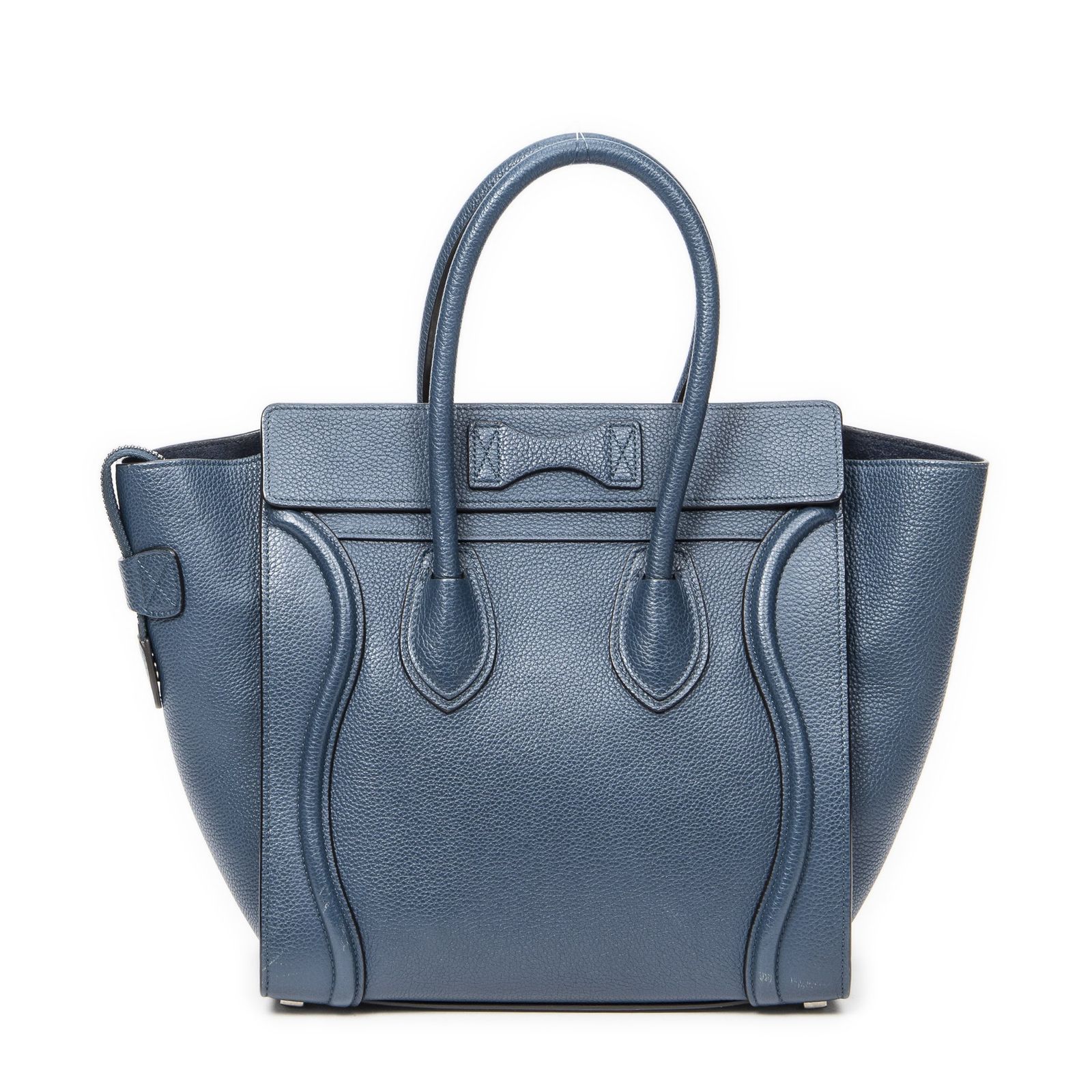 セリーヌマイクロラゲッジネイビーグレインカーフスキンレザーA