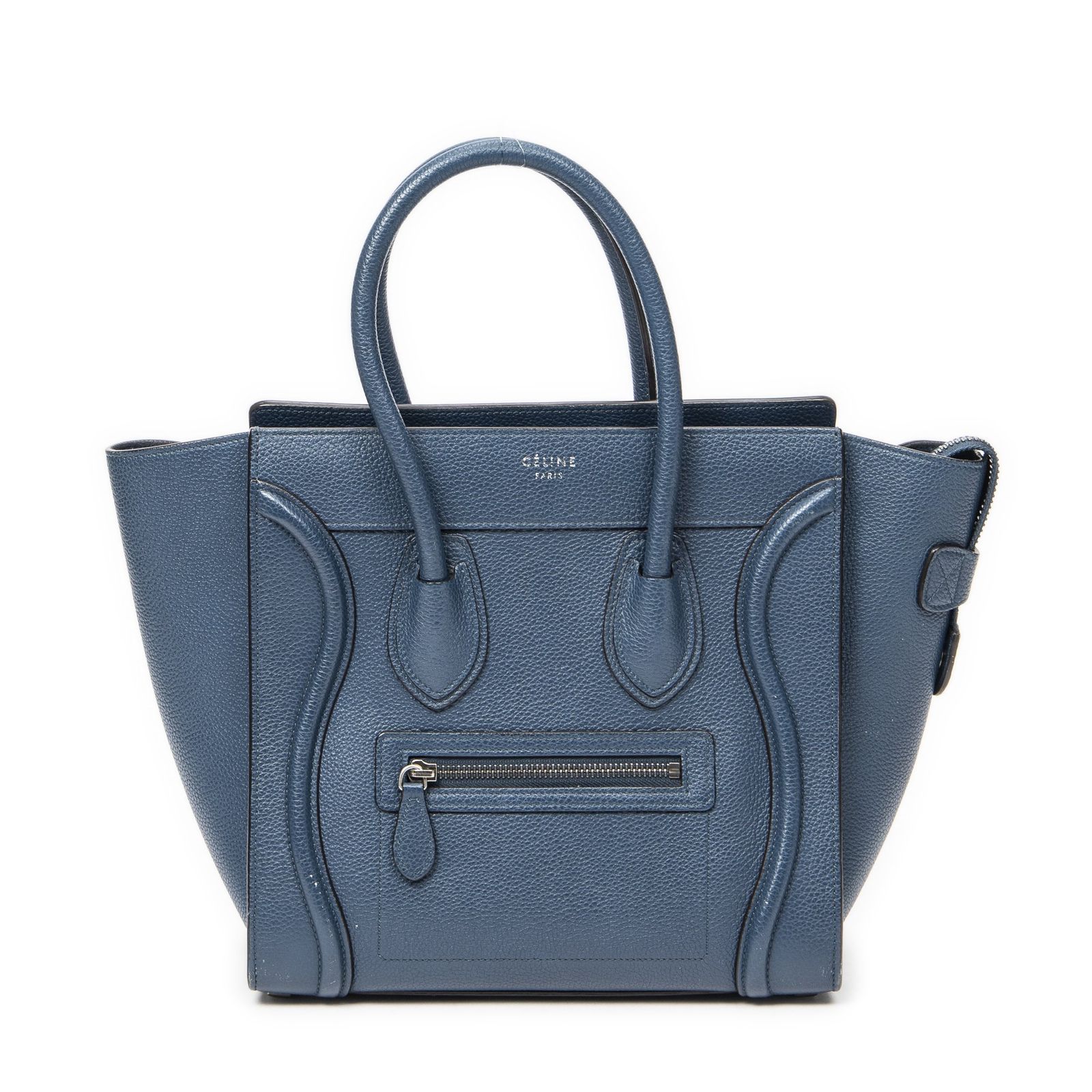 CELINE セリーヌマイクロラゲッジネイビーグレインカーフスキンレザーA