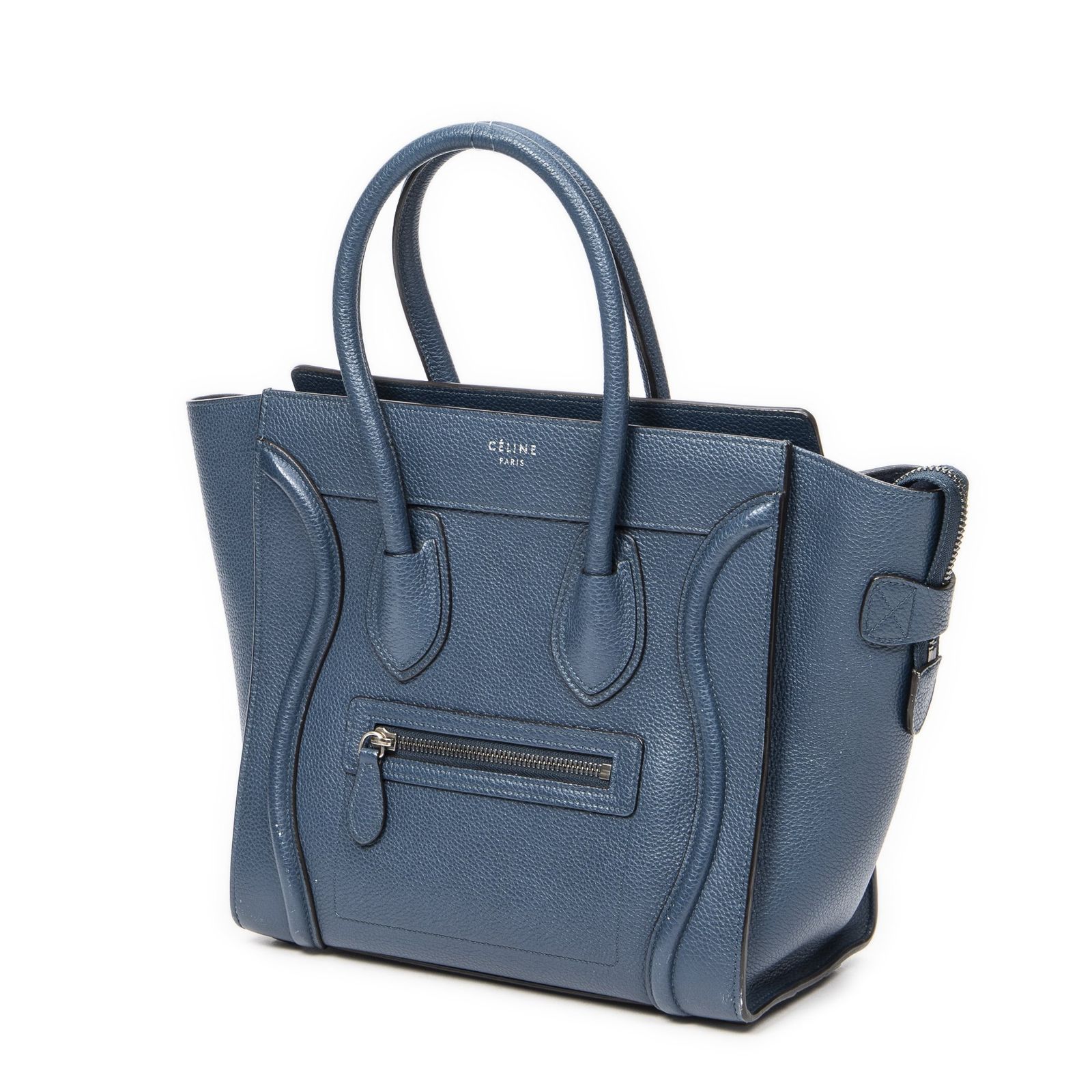 CELINE セリーヌマイクロラゲッジネイビーグレインカーフスキンレザーA