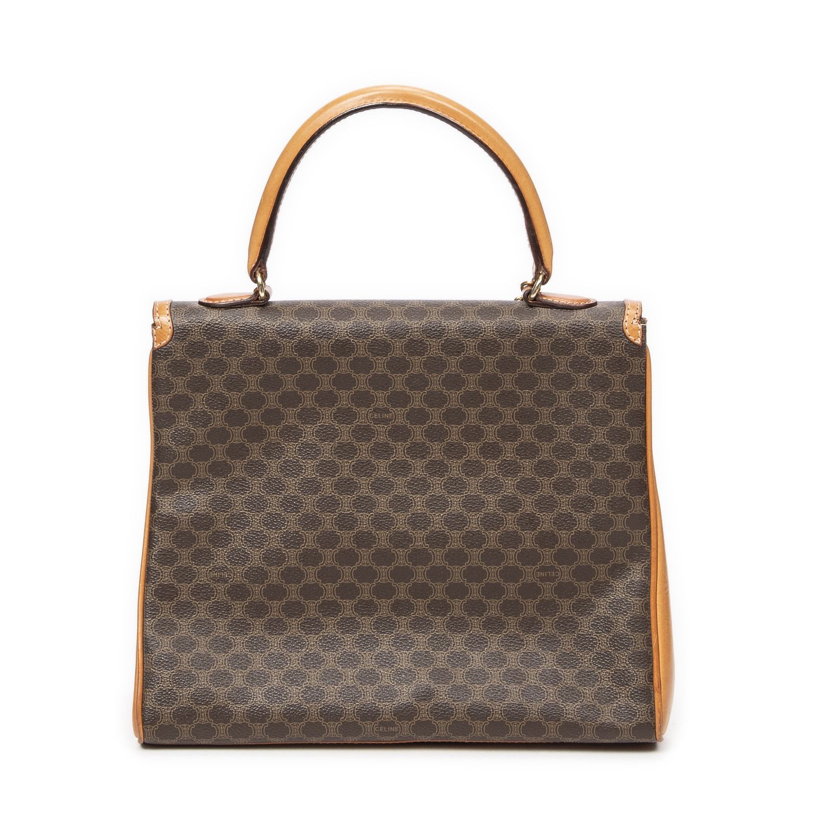 CELINE セリーヌフレームトップハンドル茶色マカダムPVCキャンバスA NEXPOTALLINN_EU