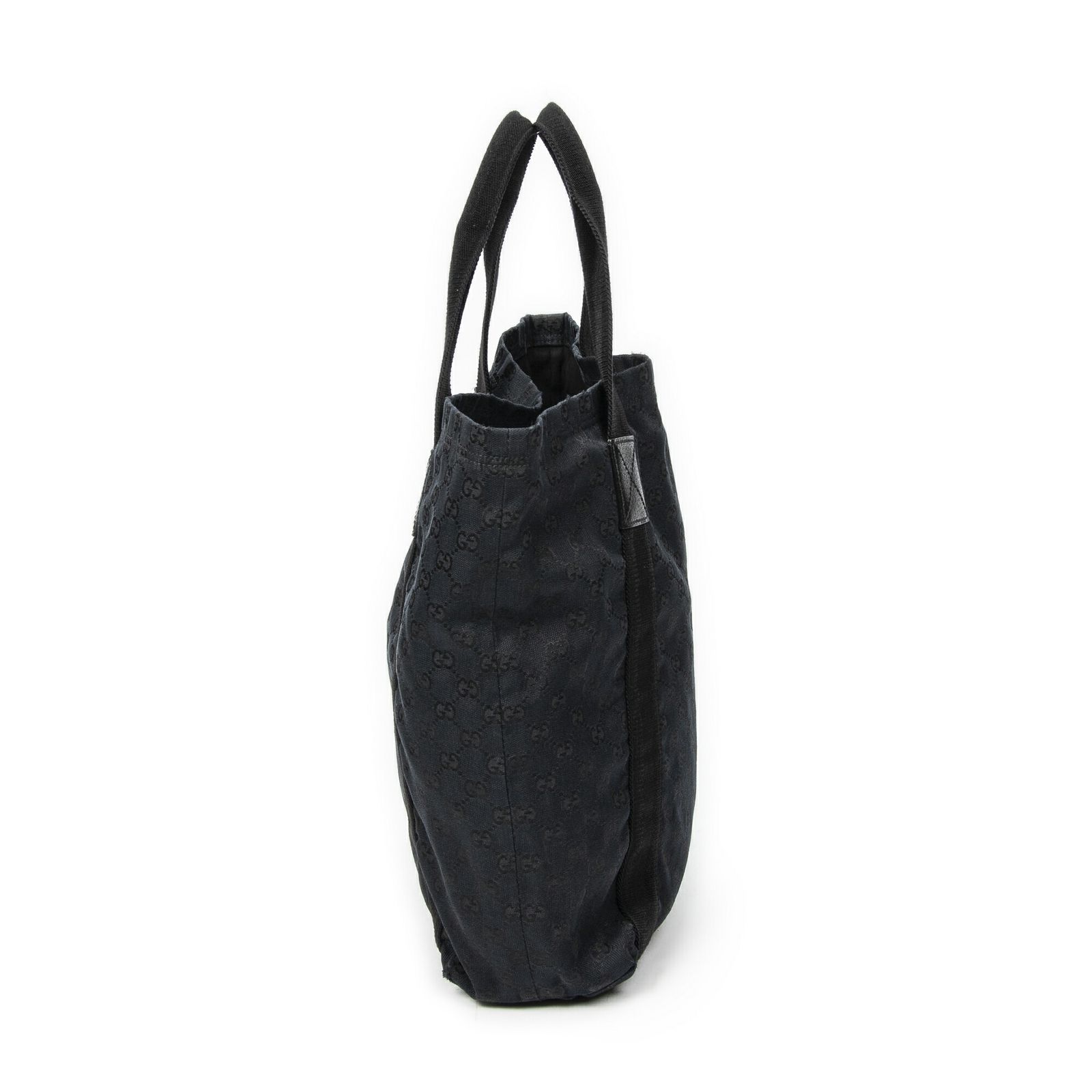 グッチウェブオープンショッパー黒GGキャンバスA