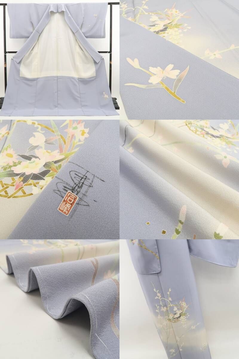 ❁tomihisa❁新品 京加賀友禅 百貫石峰 落款“京から加賀へと続く