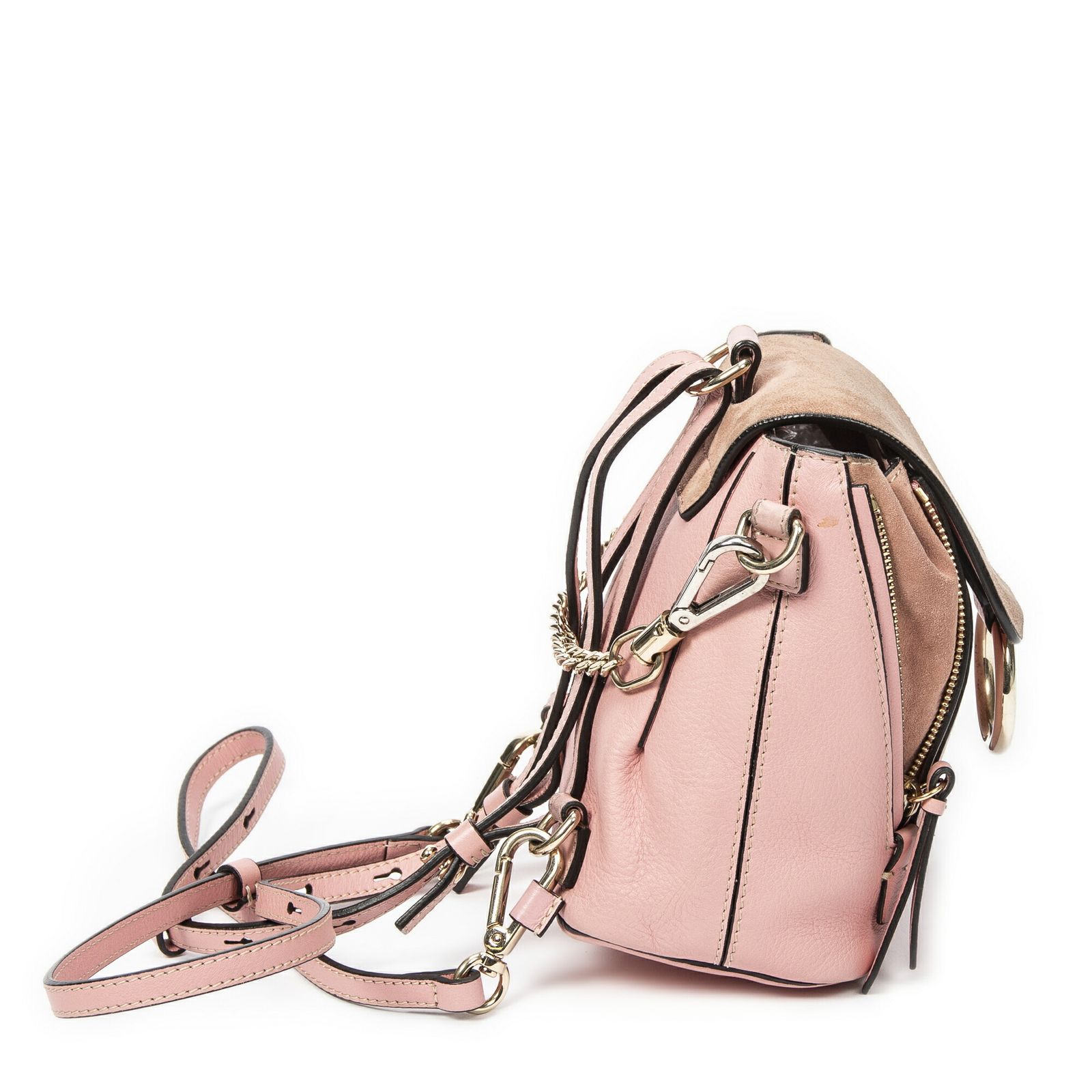 CHLOE クロエ小フェイバックパックピンクカーフスキンレザーAB