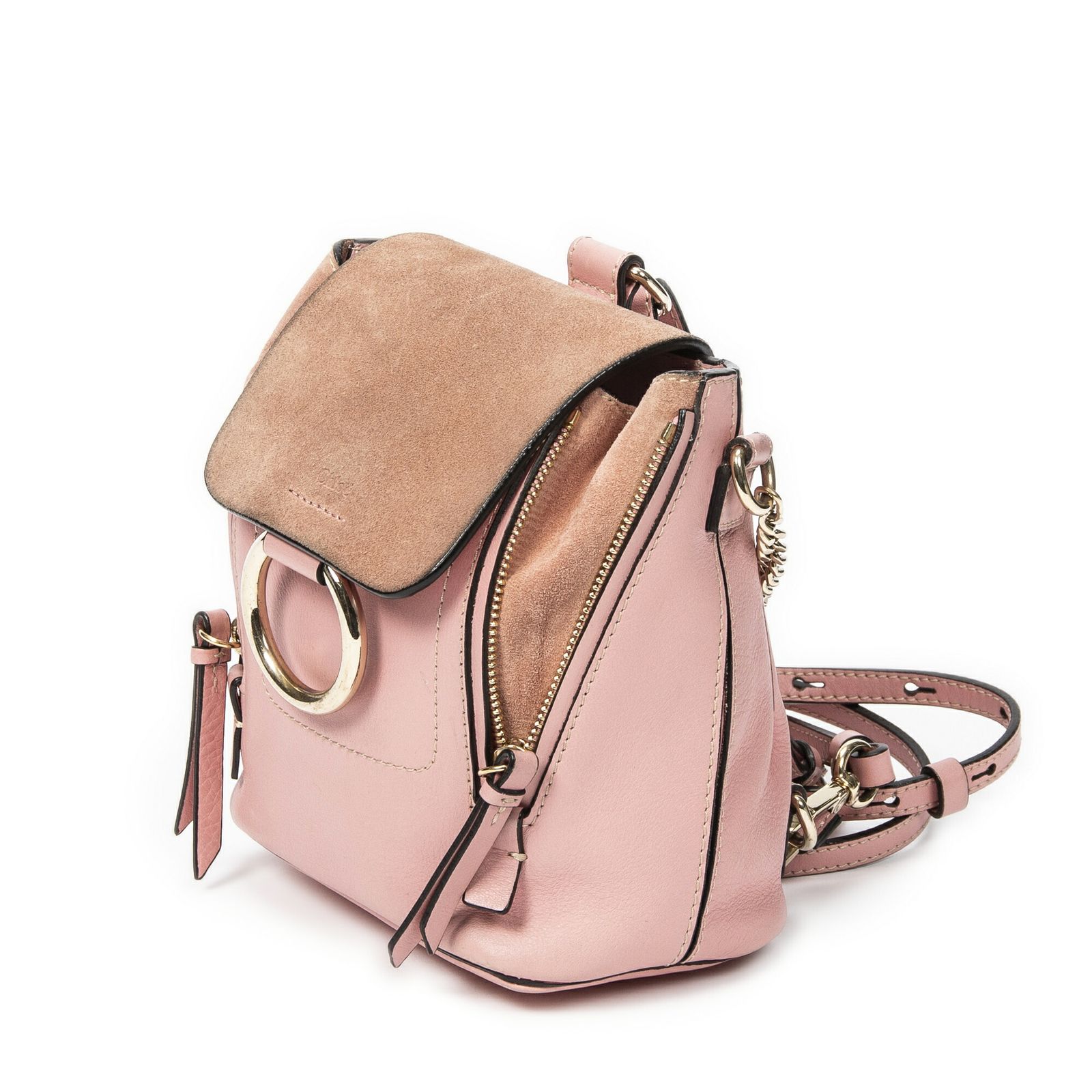 CHLOE クロエ小フェイバックパックピンクカーフスキンレザーAB