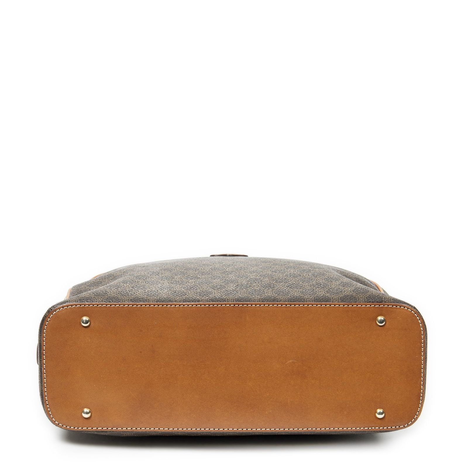 CELINE セリーヌドームボウラーバッグ茶色マカダムPVCキャンバスA