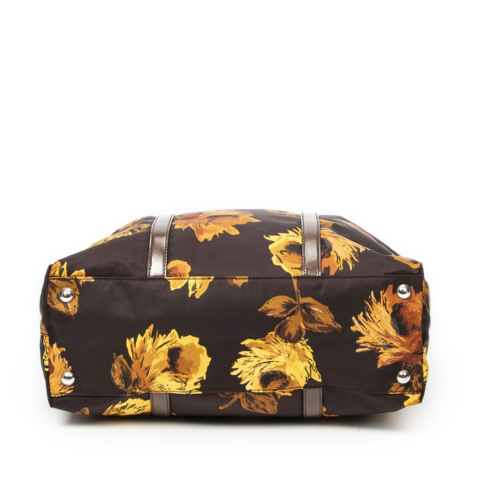 プラダプリントジップショッパートート黒プリントナイロンキャンバスA