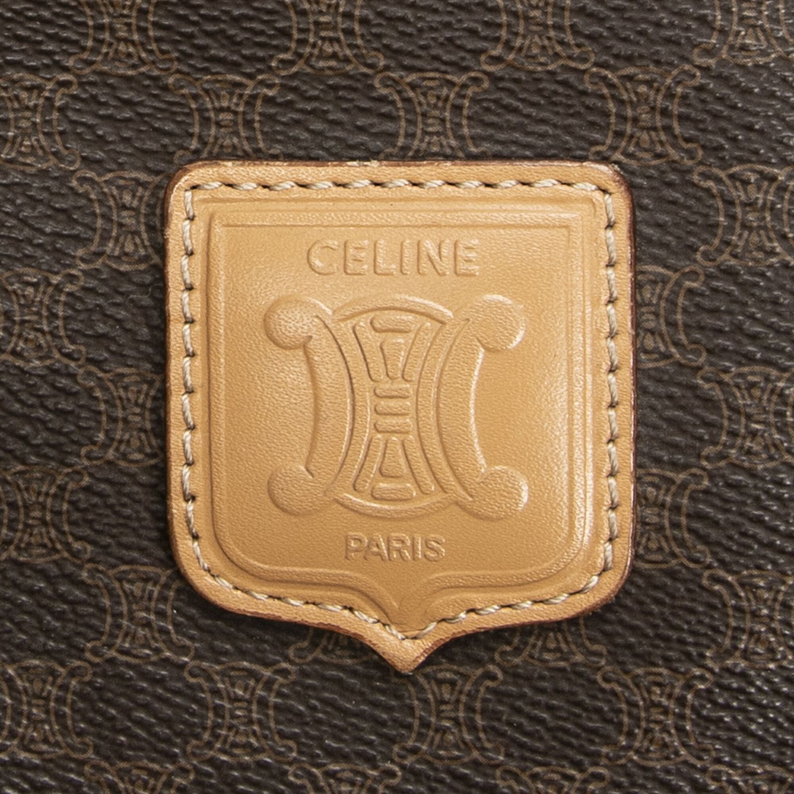 CELINE セリーヌヴィンテージ スモール ボストンブラウン ベージュマカダムPVCキャンバスAB NEXPOTALLINN_EU