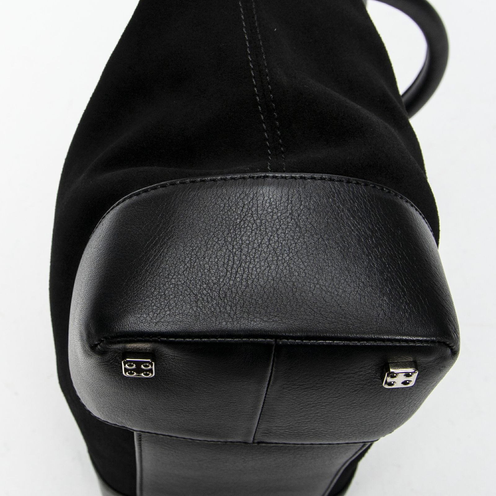 トートバッグ黒スエードレザーA