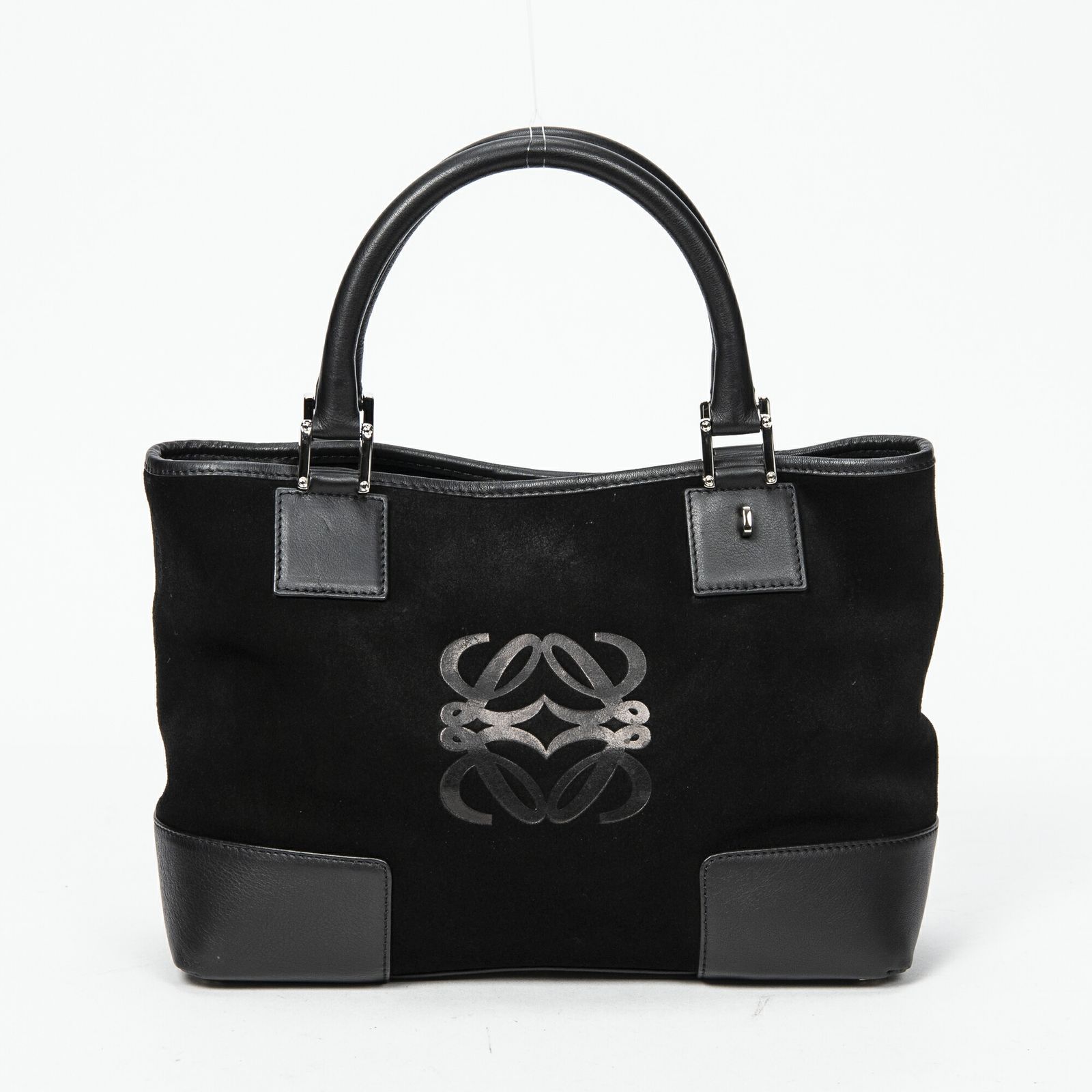 LOEWE ロエベアナグラム トートバッグ黒スエードレザーA