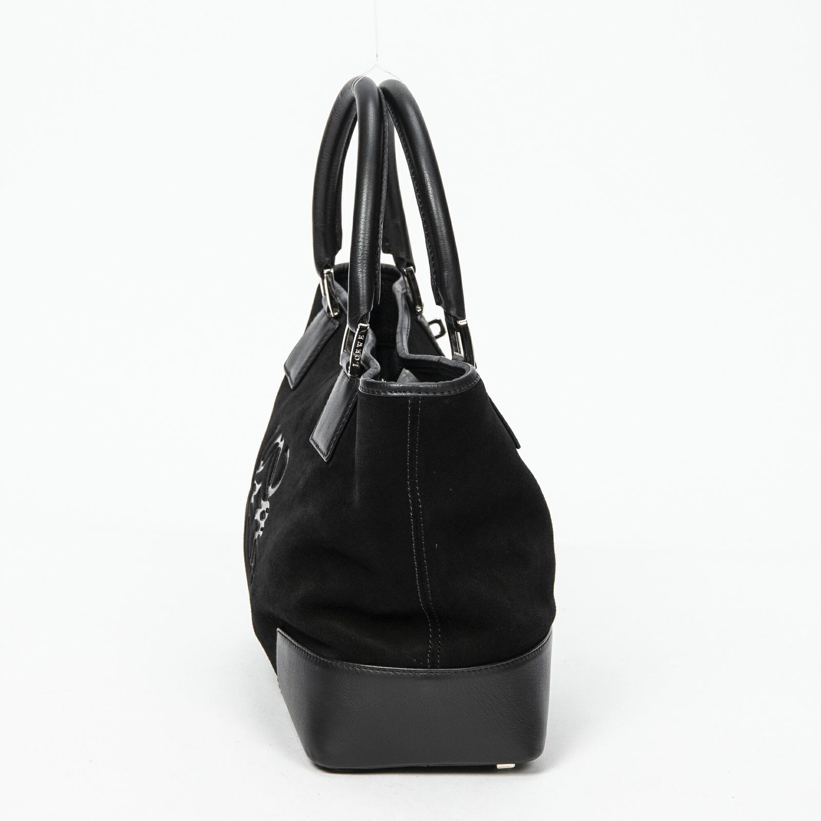ロエベアナグラム トートバッグ黒スエードレザーA