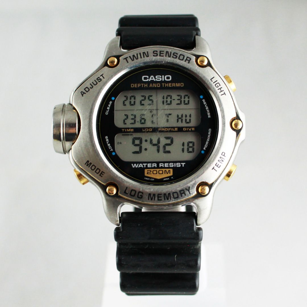 CASIO カシオ DEP 600 潜水王 デジタル ダイバーズウォッチ ステンレス シルバー メンズ モデル 品 銀座サコム堂