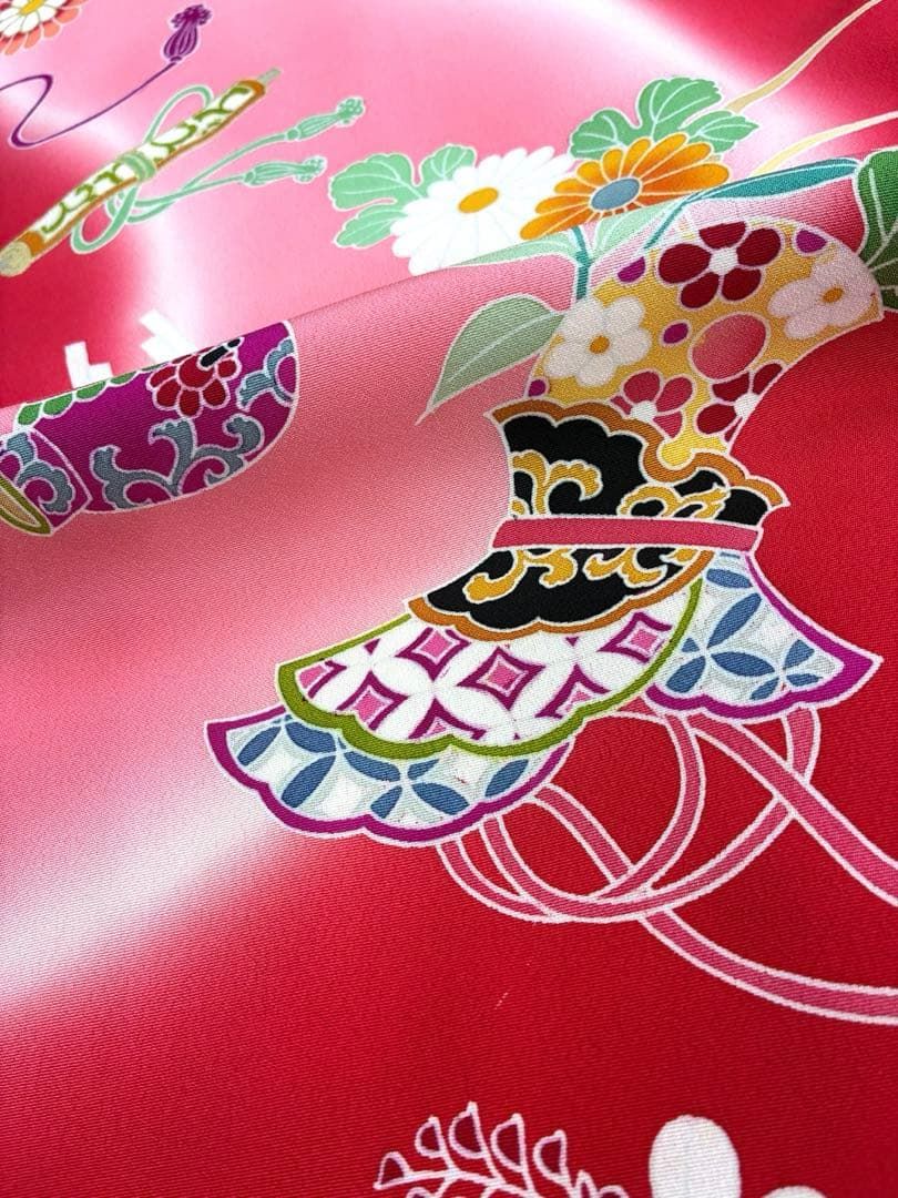 産着 お宮参り 女の子 着物 花車 祝着 一つ身 御所車 金彩 女の子のお 