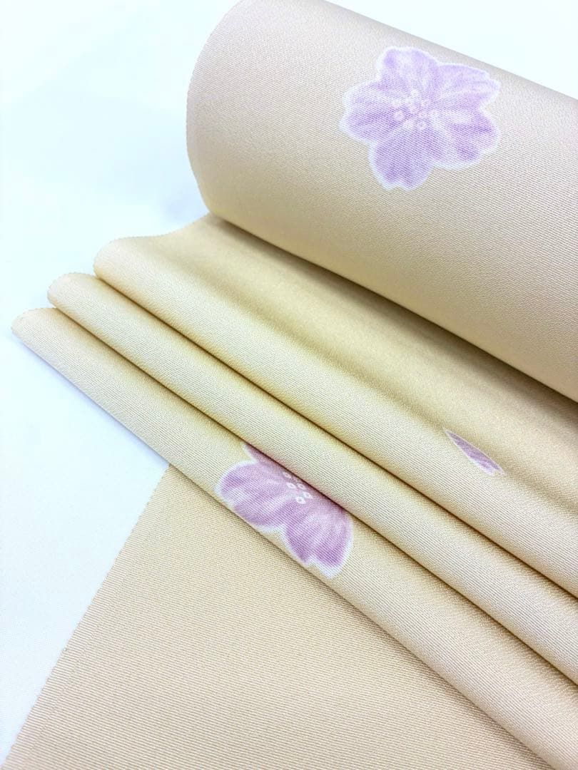 小紋 手描 桜 丹後ちりめん 飛び柄 砥粉色 反物 正絹 O018 - メルカリ