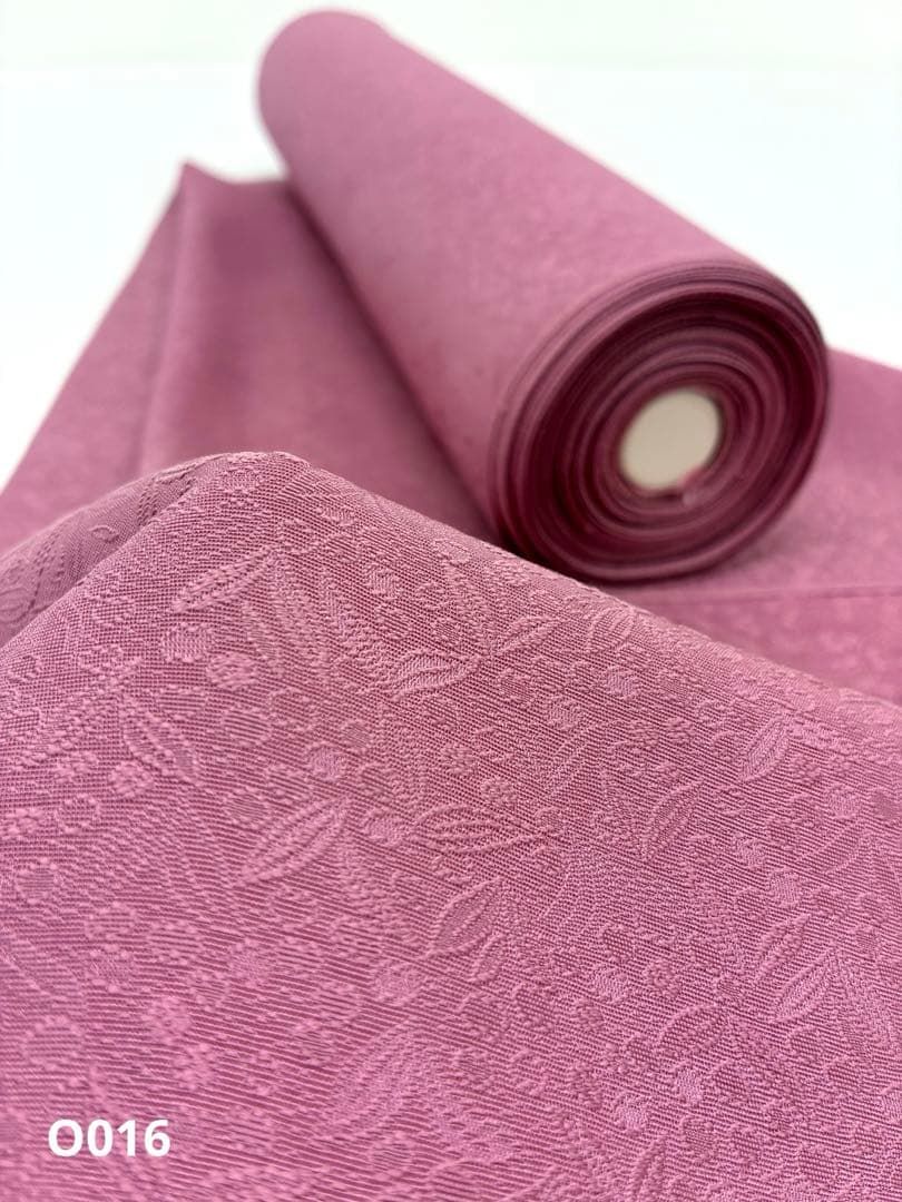 色無地 紋意匠 南天文様 長春色 反物 正絹 O016 色無地 紋意匠 さや