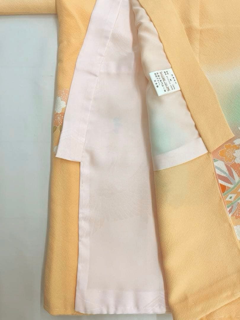 祝着 産着 一つ身 お宮参り 金彩 手描 ちりめん 桜 毬 淡香 長襦袢