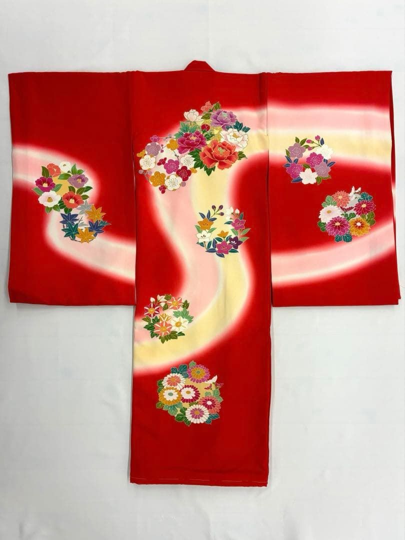 祝着 産着 一つ身 お宮参り 金彩 牡丹 桜 梅 竹 女の子 女児 長襦袢セット M007