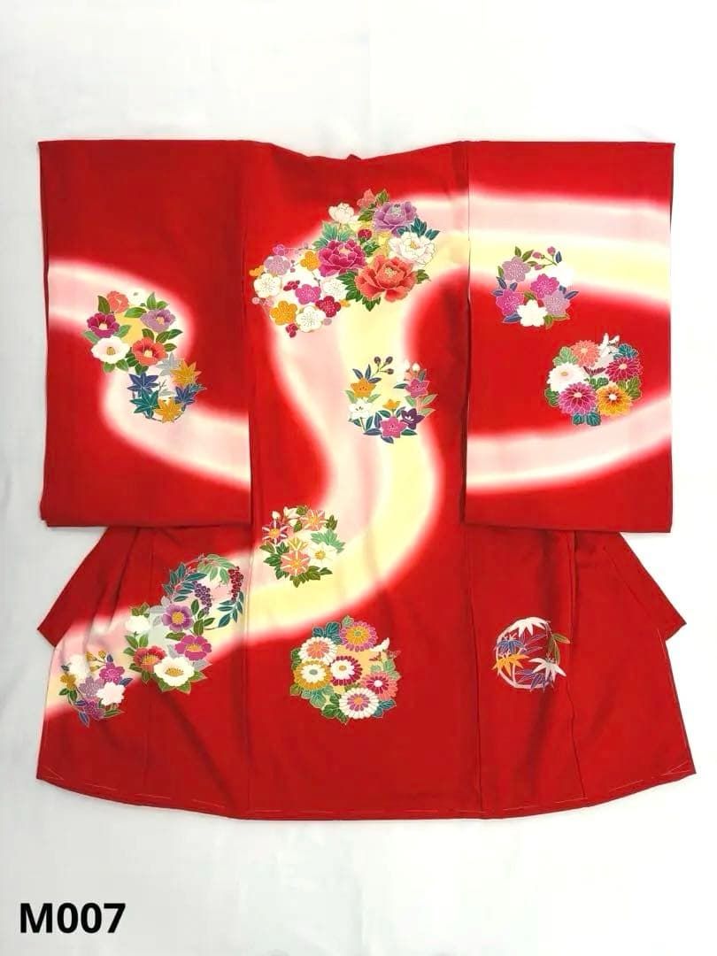 祝着 産着 一つ身 お宮参り 金彩 牡丹 桜 梅 竹 女の子 女児 長襦袢セット M007