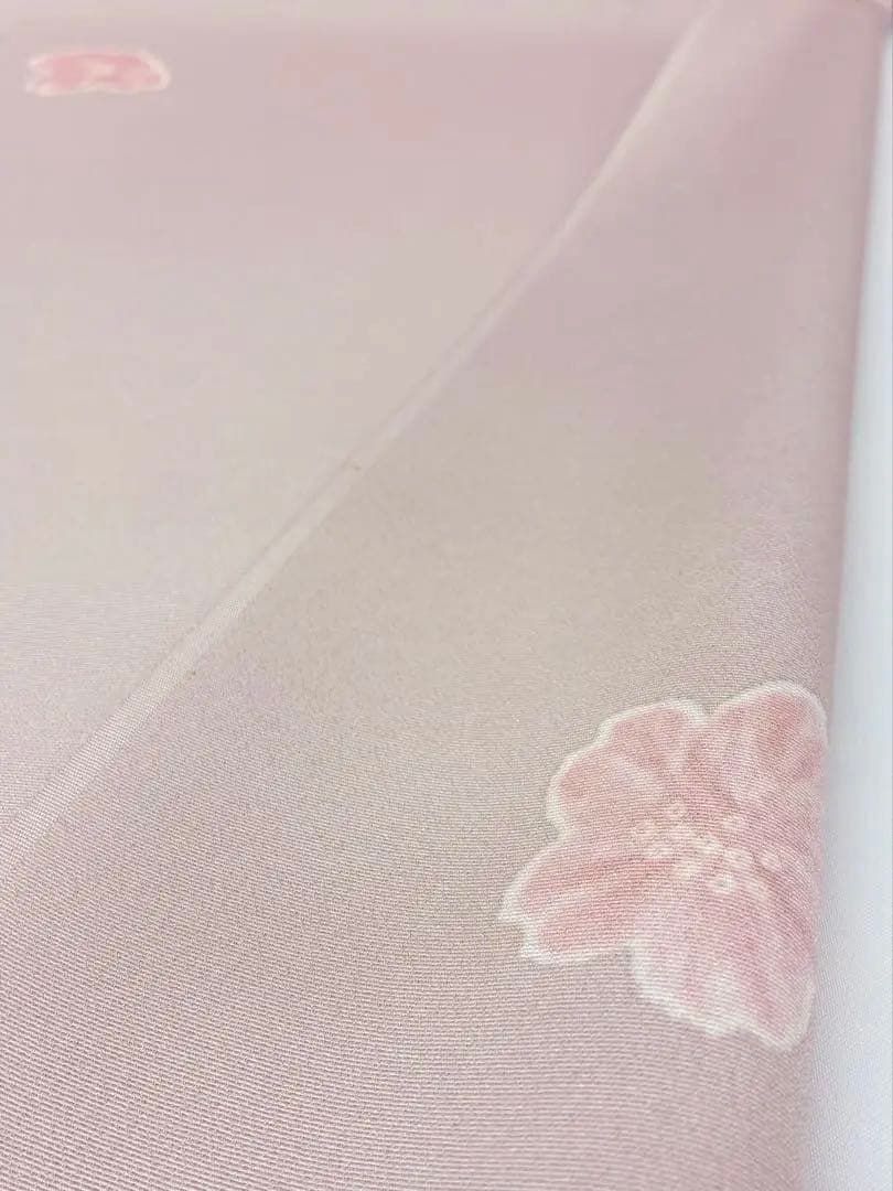 小紋 手描 桜 丹後ちりめん 飛び柄 薄桜色 反物 正絹 O010 - メルカリ