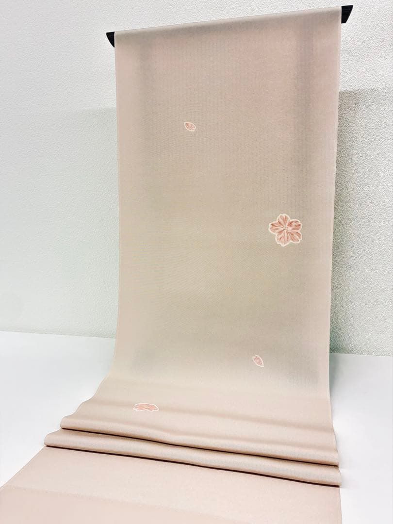 小紋 手描 桜 丹後ちりめん 飛び柄 薄桜色 反物 正絹 O010 - メルカリ
