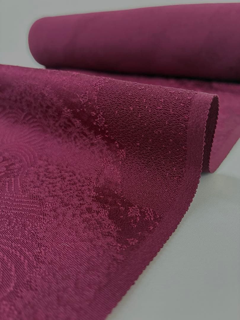 色無地 丹後ちりめん 峰山練 志あわせ 紋意匠 亀甲 流水 道長模様 反物