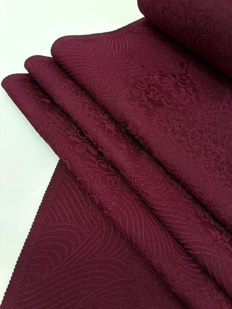 色無地 丹後ちりめん 峰山練 志あわせ 紋意匠 亀甲 流水 道長模様 反物