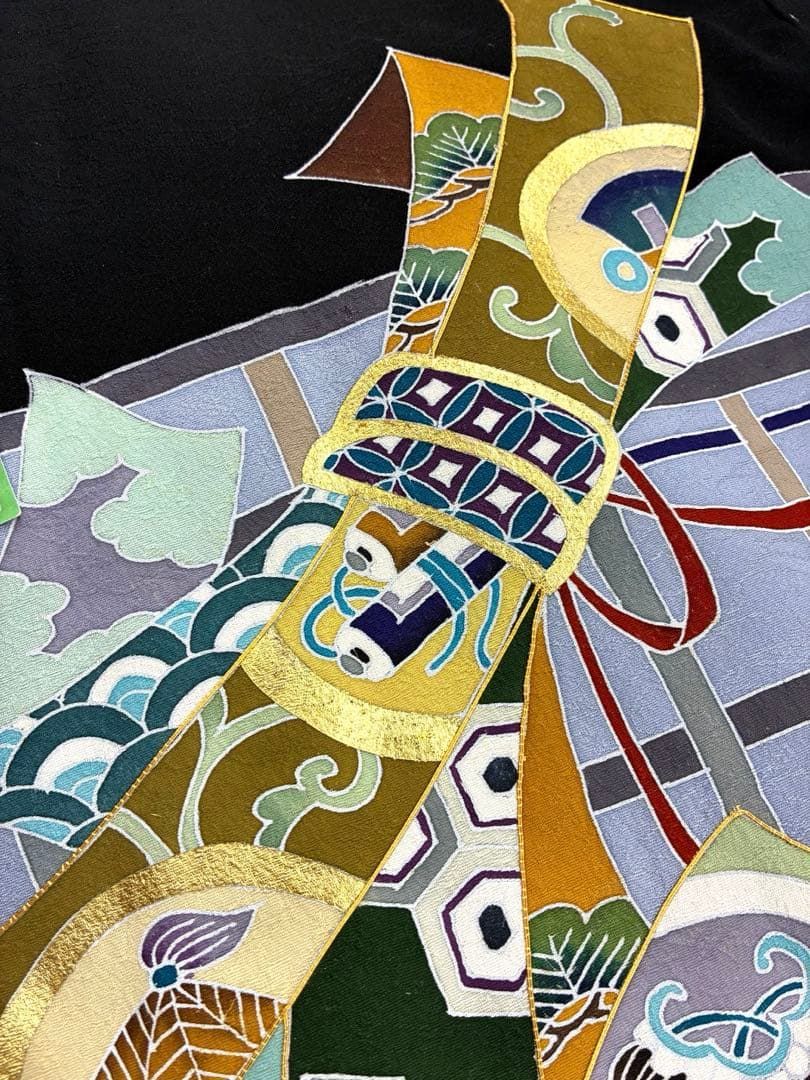 祝着 産着 一つ身 お宮参り 金彩 紋意匠 縮緬 熨斗 吉祥文様 長襦袢セット M006