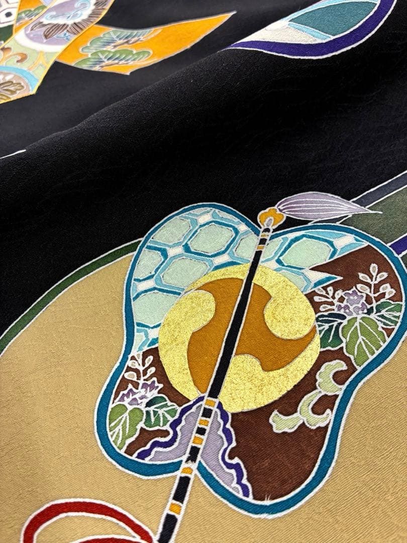 祝着 産着 一つ身 お宮参り 金彩 紋意匠 縮緬 熨斗 吉祥文様 長襦袢セット M006