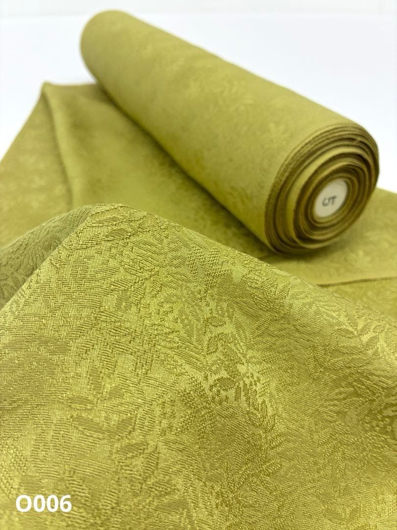 色無地 紋意匠 南天文様 菜種色 反物 正絹 O006 - メルカリ