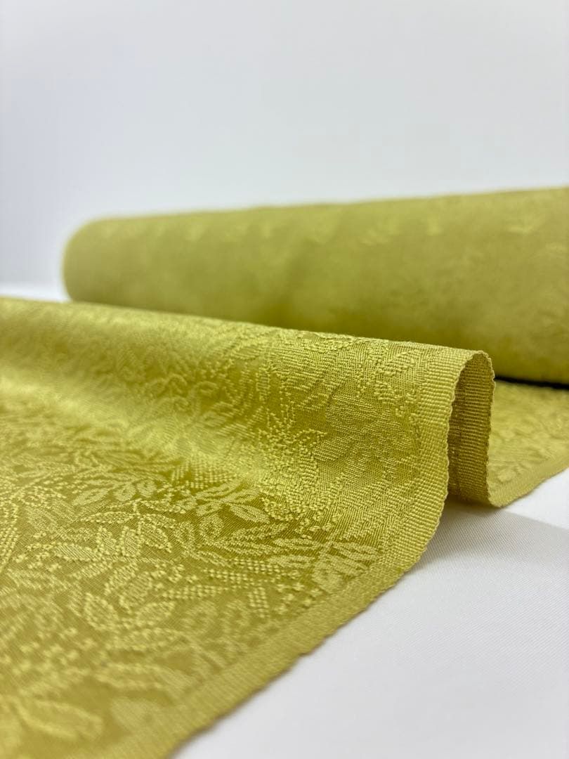 色無地 紋意匠 南天文様 菜種色 反物 正絹 O006 - メルカリ