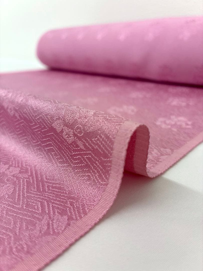 色無地 紋意匠 南天文様 正絹 反物