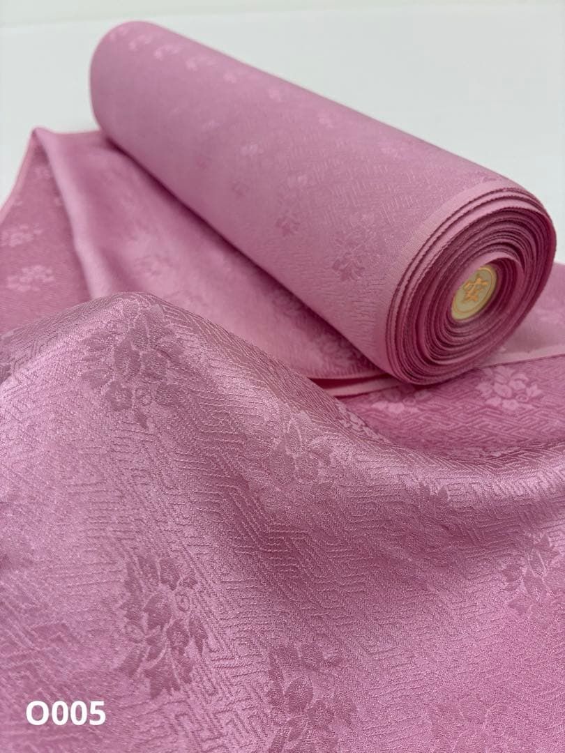 色無地 反物 紋意匠 紗綾型 オールドオーキッド色 正絹