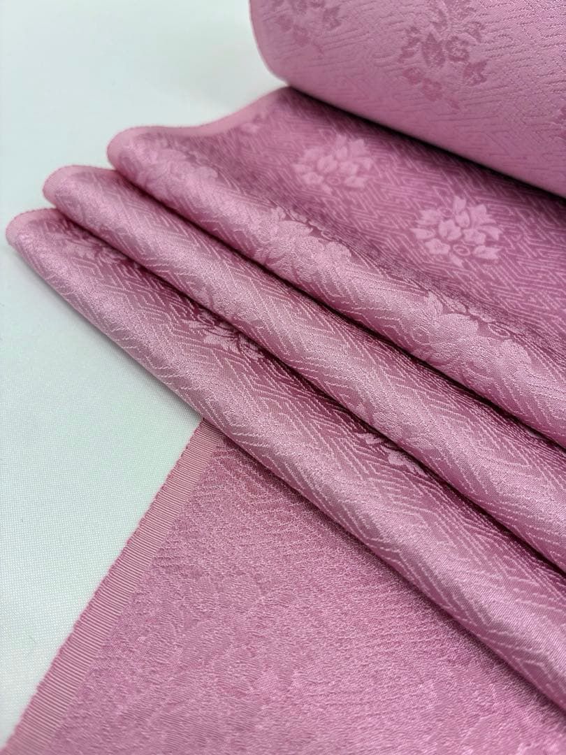 色無地 紋意匠 南天文様 長春色 反物 正絹 O016 色無地 紋意匠 さやが