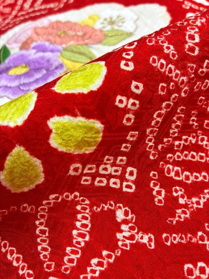 祝着 産着 一つ身 お宮参り 紋意匠 紗綾型 鞠に花 絞り 刺繍 長襦袢 