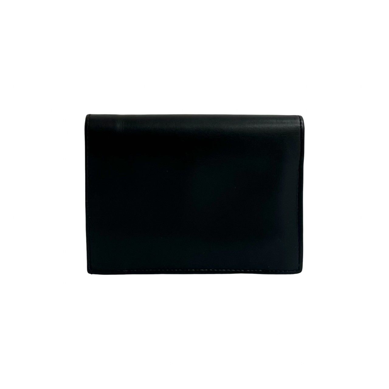 PRADA プラダ 三角ロゴ 金具 レザー 本革 二つ折り 財布 ミニ ウォレット 札入れ 小銭入れ カードケース ブラック 黒 84582