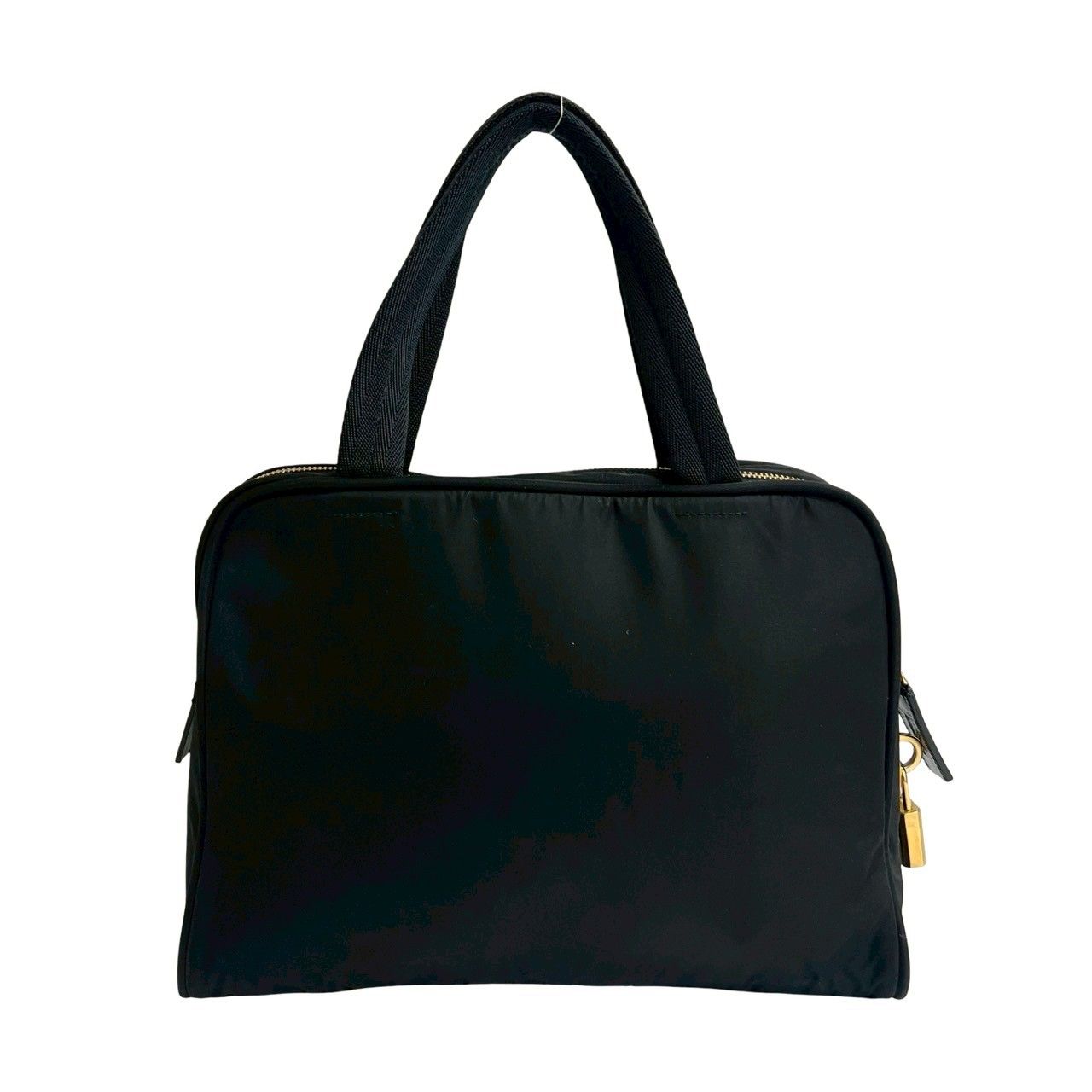 美品　プラダ　ハンドバッグ　ミニボストン　三角ロゴ　テスートナイロン　ブラック PRADA 三角ロゴ テスートナイロン ミニボストン ハンドバッグ ブラック