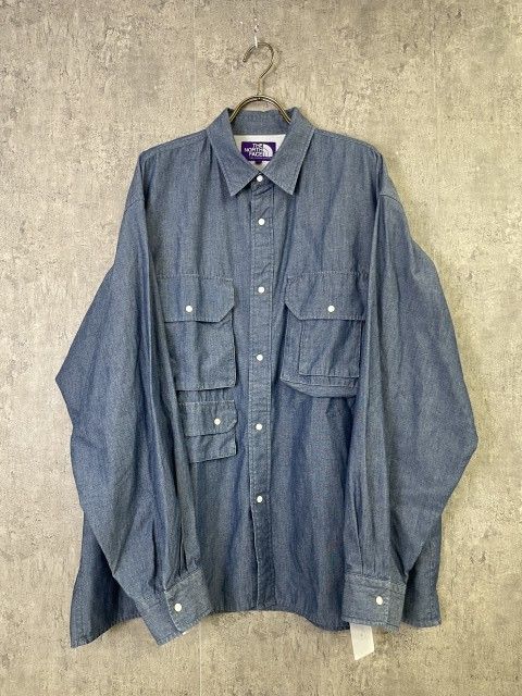 23SS THE NORTH FACE PURPLE LABEL ﾉｰｽﾌｪｲｽ ﾊﾟｰﾌﾟﾙﾚｰﾍﾞﾙ Chambray Field Shirt ｼｬﾝﾌﾞﾚｰ ﾌｨｰﾙﾄﾞ ｼｬﾂ 長袖 ｲﾝﾃﾞｨｺﾞ L 33936183