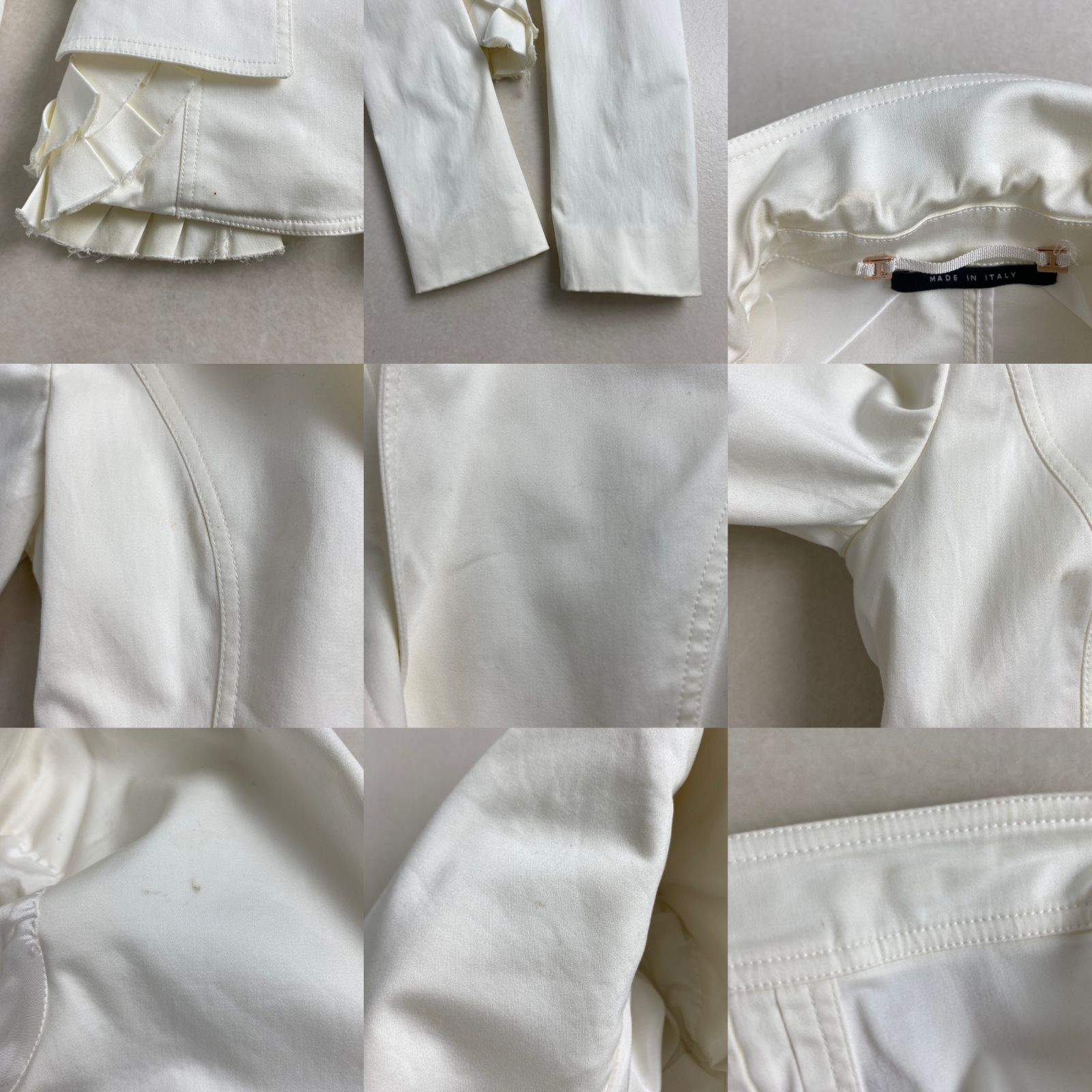 充実した グッチ スーツセットアップ GUCCI フリルジャケット オフホワイト 38 M L相当