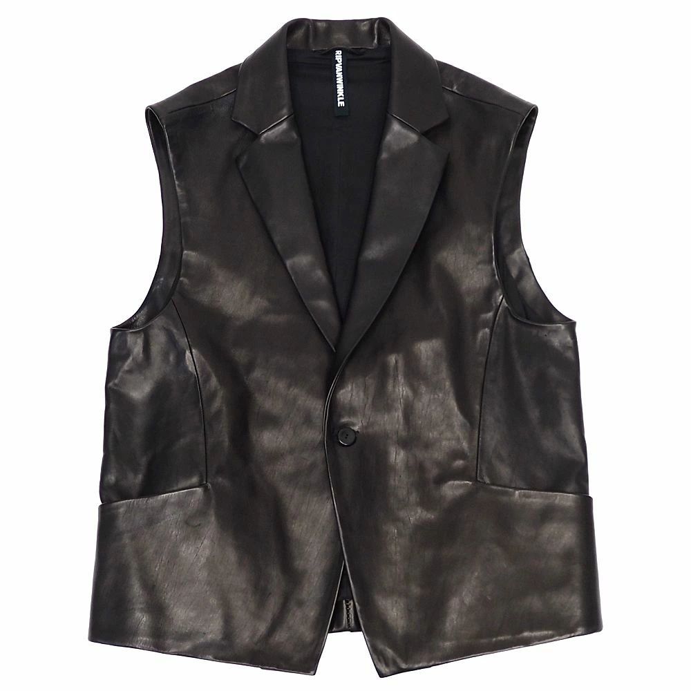 ♥品 25AW RIPVANWINKLE LEATHER 1B GILLET ホースレザー ジレベスト サイズ L ブラック RB-712 馬革 リップヴァンウインクル メンズ 5WHC|J06184|KCT15|