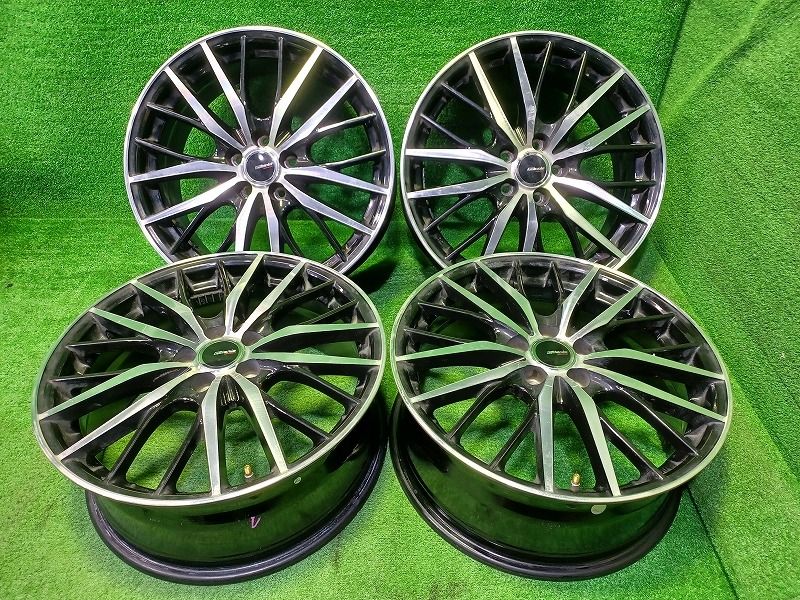 社外 ガレリアGM01 ﾌﾟﾘｳｽ ｶﾛｰﾗﾂｰﾘﾝｸﾞ ホイール アルミ ブラックポリッシュ 17インチ 7J 5穴 4本 100 50