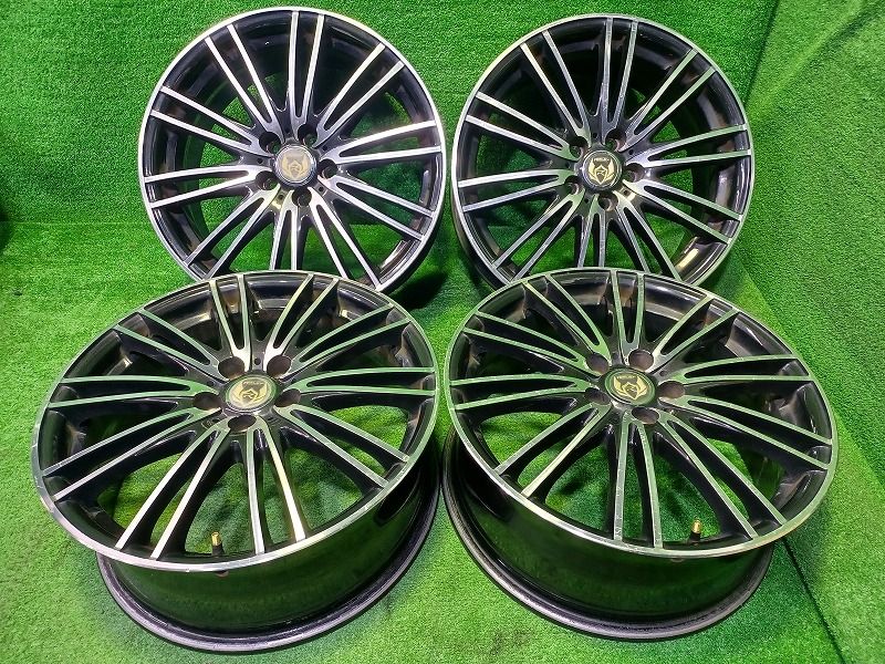 社外 ライツレー ウェッズ プリウス カローラツーリング ホイール アルミ ブラックポリッシュ 17インチ 7J 5穴 4本 100 47