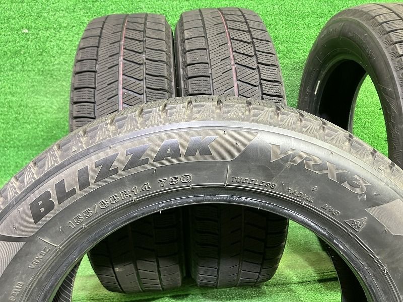 BRIDGESTONE スタッドレス ブリヂストン ブリザックVRX3 155|65R14 4本 4ミリ 2021年 FFCRYSTALESIA_COM