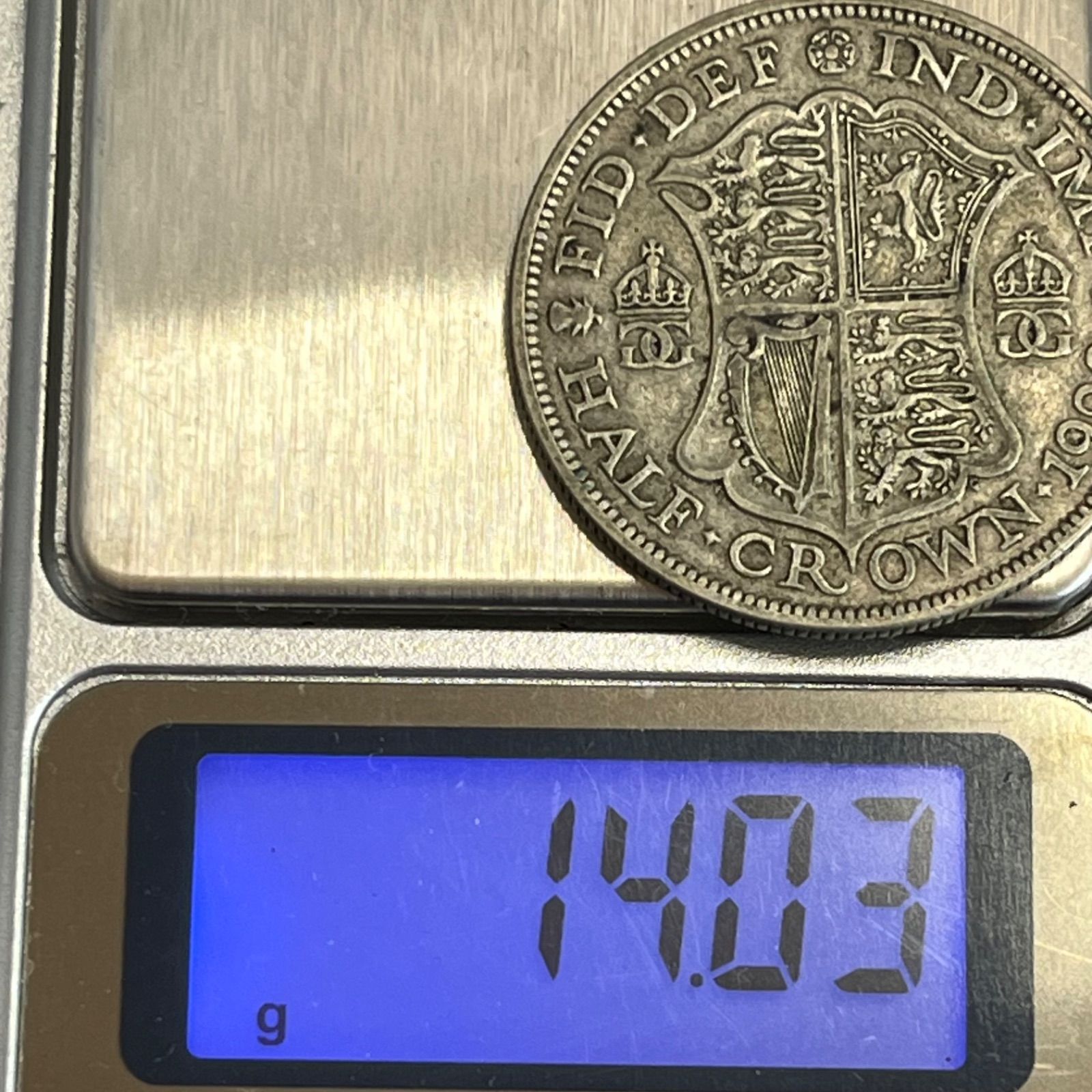 ジョージ5世　ハーフクラウン　イギリス 1929年　銀貨 銀貨】1929年 イギリス ジョージ5世 ハーフクラウン銀貨（.500