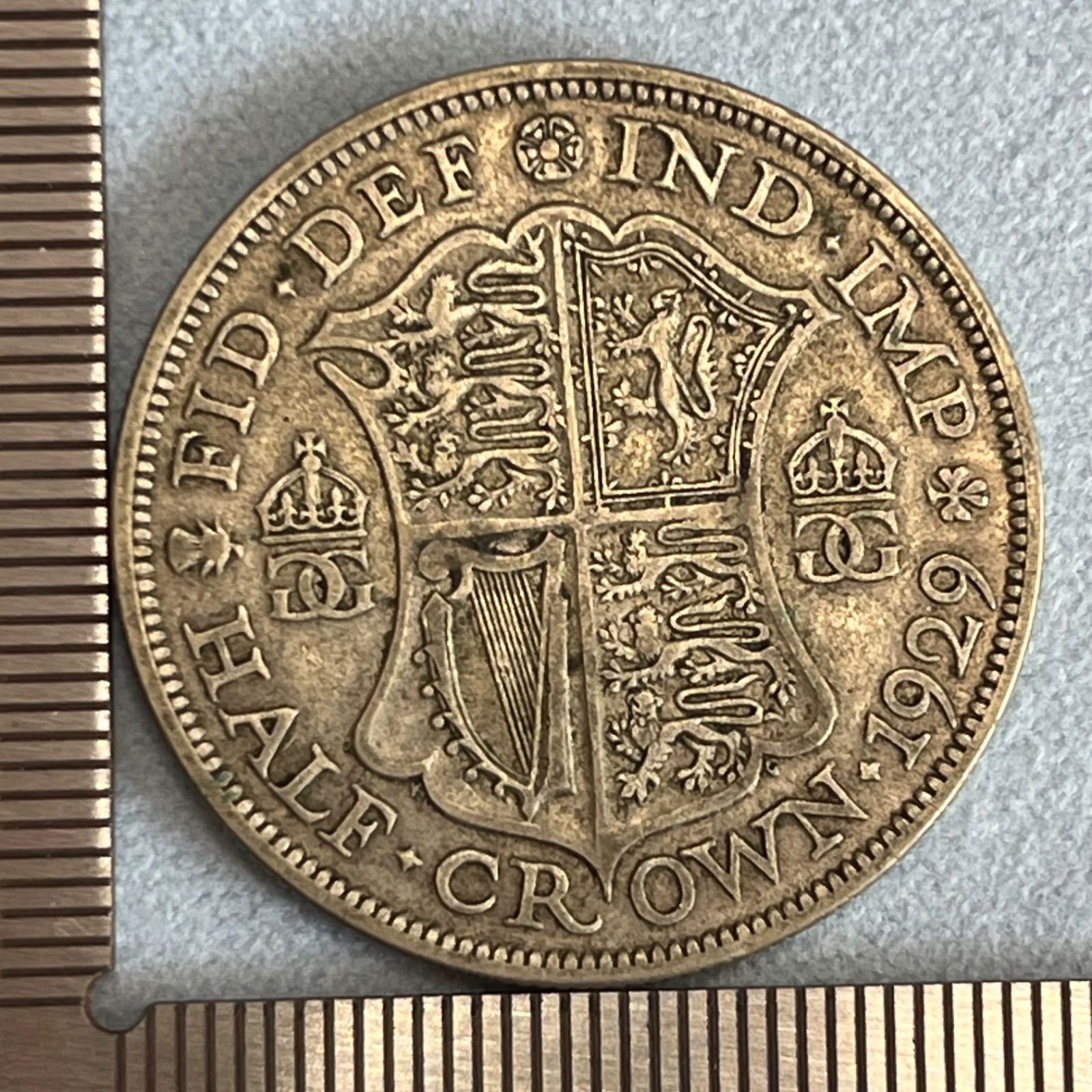 ジョージ5世　ハーフクラウン　イギリス 1929年　銀貨 銀貨】1929年 イギリス ジョージ5世 ハーフクラウン銀貨（.500シルバー