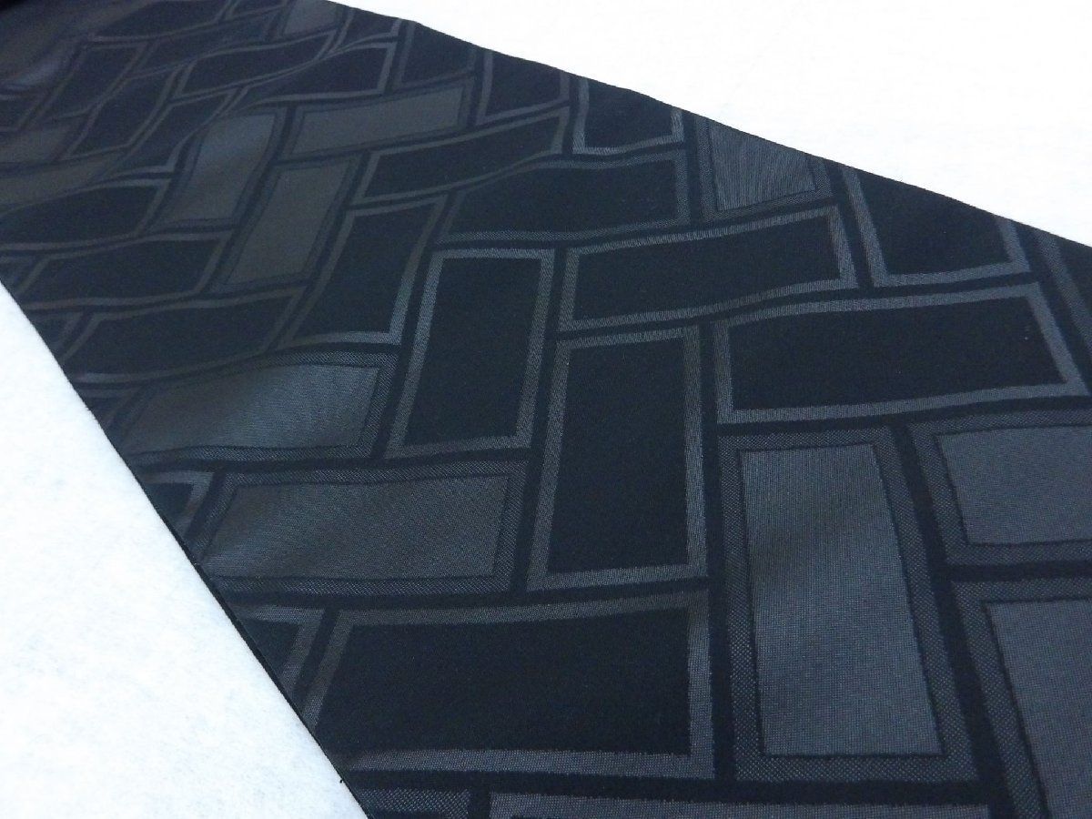P40735 喪服用 黒共 九寸 名古屋帯 反物 t