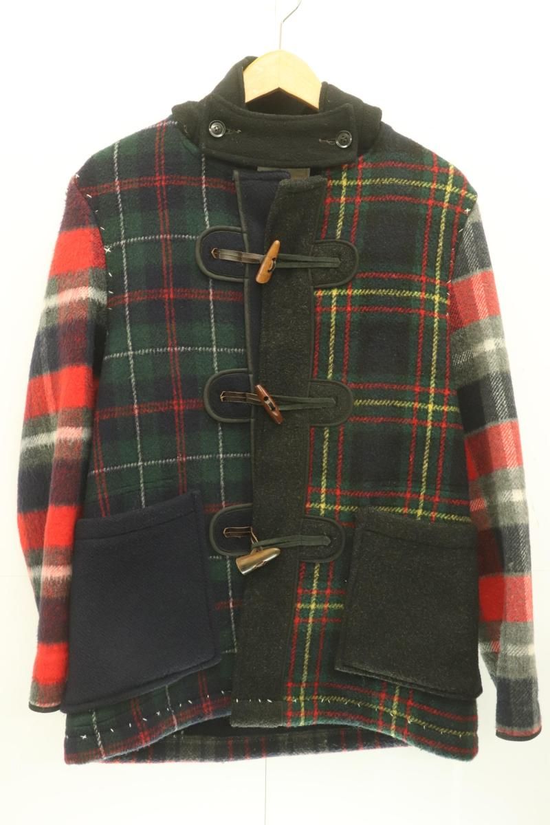 KEISUKE KANDA レディースダッフルコート -- ダッフルコート KEISUKE KANDA -- 赤 レッド 緑 グリーン チェック