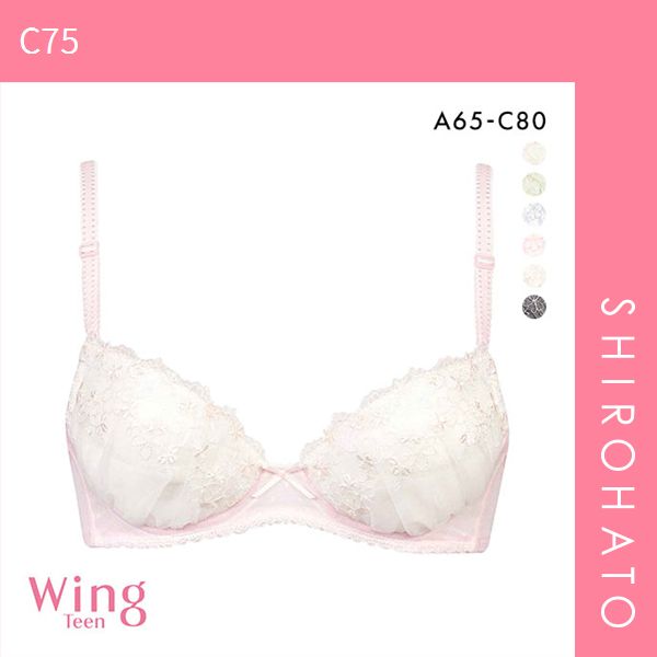 おトク【SHIROHATO公式】【正規品・新品】ワコール Wacoal ウイング Wing teen AFTER STEP 3/4カップブラジャー ABC ワイヤー入り ジュニア 女の子 単品(C75)
