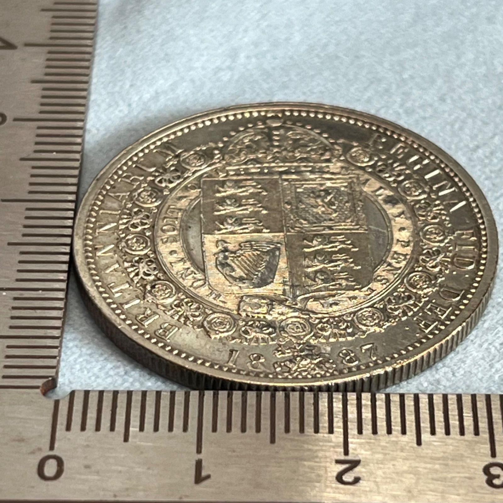 銀貨】1887年 イギリス ヴィクトリア女王 ハーフクラウン銀貨