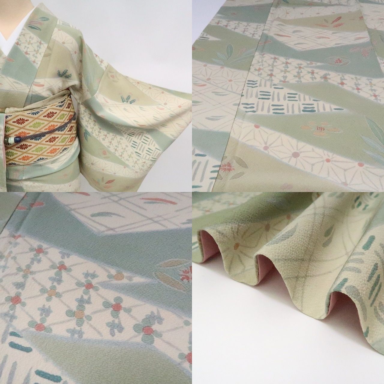 寄せ柄 手縫い仕立て