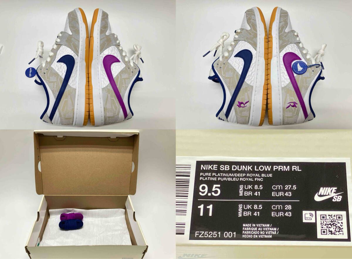  RAYSSA LEAL NIKE SB DUNK LOW PRM FZ 5251 001 ライッサ ウ ナイキ ダンク ロ US 9 5 27 cm UK 8 EU 43 ピュアプラチナム スニーカー 靴